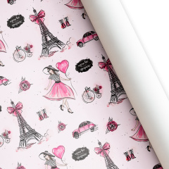 Бумага подарочная "Париж" / листы