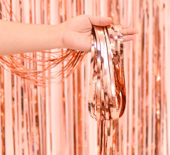 Занавес Дождик, Розовое золото, Металлик, 100*200 см, 1 шт.