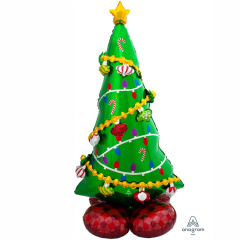 A Шар 3D (62"/157 см) Фигура, Новогодняя Елочка, 1 шт. в уп.