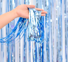 Занавес Дождик, Светло-Голубой, Металлик, 100*200 см, 1 шт.