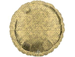 A Шар (18''/46 см) Круг, Пайетки Gold, 1 шт.